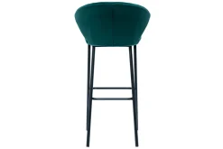 Miliboo Tabouret De Bar-Tabouret de bar design en tissu velours gaufré bleu canard H78 cm DALLY