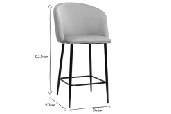 Miliboo Tabouret De Bar-Tabouret de bar design en velours taupe H68 cm VANITY