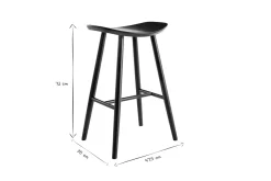 Miliboo Tabouret De Bar-Tabouret de bar design noir 72 cm DEMORY