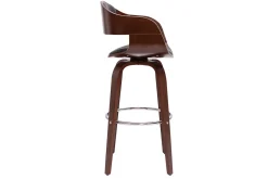 Miliboo Tabouret De Bar-Tabouret de bar design noir et bois foncé noyer H65 cm pivotant 360° GAO