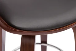 Miliboo Tabouret De Bar-Tabouret de bar design noir et bois foncé noyer H65 cm pivotant 360° GAO