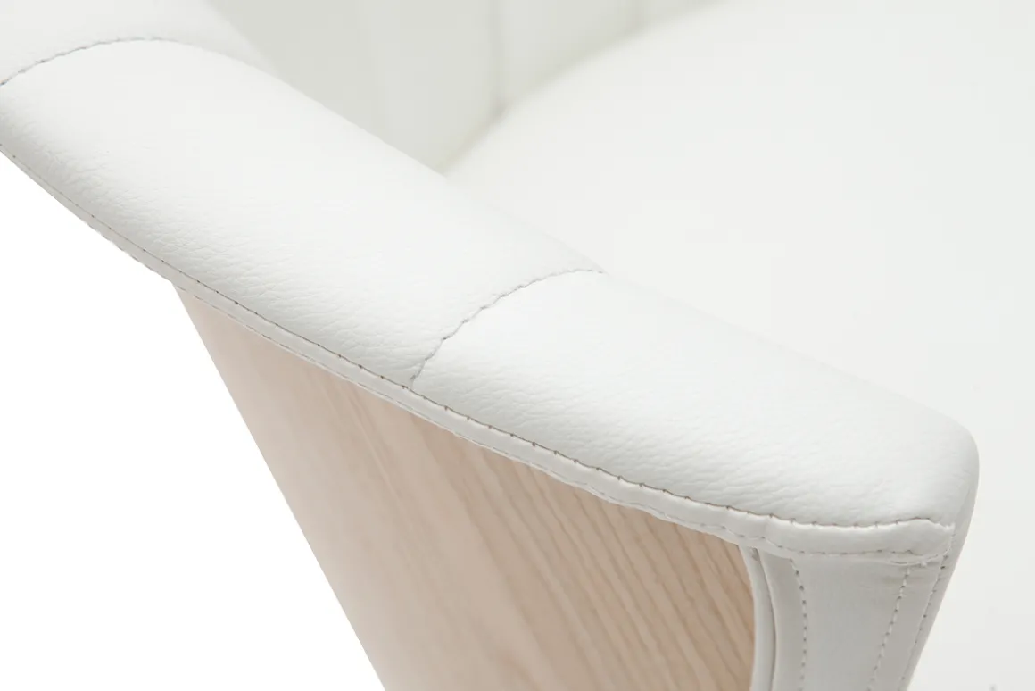 Miliboo Tabouret De Bar-Tabouret de bar design pivotant blanc et bois clair H65cm ALBIN