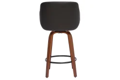 Miliboo Tabouret De Bar-Tabouret de bar design pivotant 360° noir et bois foncé H65 cm LUCIEN