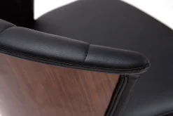 Miliboo Tabouret De Bar-Tabouret de bar design pivotant noir et bois foncé H65cm ALBIN