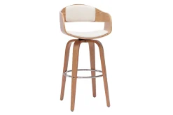 Miliboo Tabouret De Bar-Tabouret de bar design pivotant blanc et bois clair H65 cm GAO
