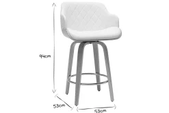 Miliboo Tabouret De Bar-Tabouret de bar design pivotant 360° blanc et bois clair H65 cm LUCIEN