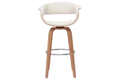 Miliboo Tabouret De Bar-Tabouret de bar design pivotant blanc et bois clair H67 cm OKTAV