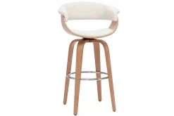 Miliboo Tabouret De Bar-Tabouret de bar design pivotant blanc et bois clair H67 cm OKTAV