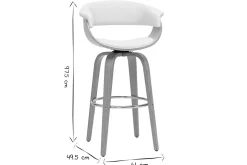 Miliboo Tabouret De Bar-Tabouret de bar design pivotant blanc et bois clair H67 cm OKTAV