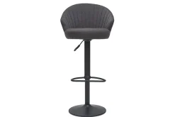 Miliboo Tabouret De Bar-Tabouret de bar design réglable et pivotant en tissu gris foncé IZAAC