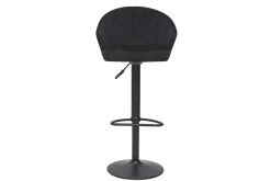 Miliboo Tabouret De Bar-Tabouret de bar design réglable et pivotant en velours noir IZAAC