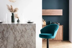 Miliboo Tabouret De Bar-Tabouret de bar design réglable et pivotant en velours noir IZAAC