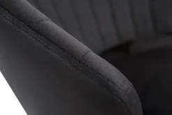 Miliboo Tabouret De Bar-Tabouret de bar design réglable et pivotant en velours noir IZAAC