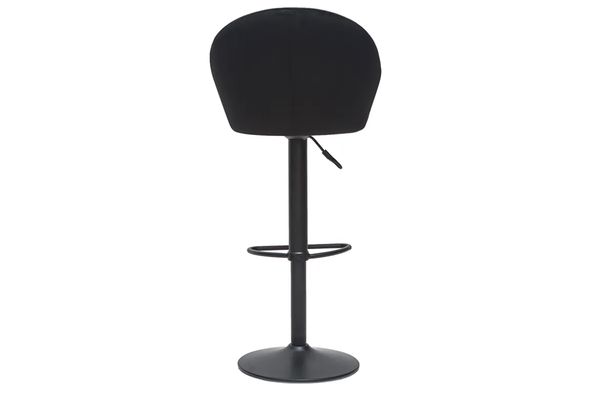 Miliboo Tabouret De Bar-Tabouret de bar design réglable et pivotant en velours noir IZAAC
