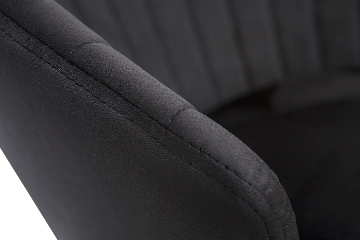 Miliboo Tabouret De Bar-Tabouret de bar design réglable et pivotant en velours noir IZAAC