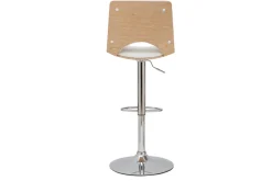 Miliboo Tabouret De Bar-Tabouret de bar design réglable blanc et bois clair PANACH