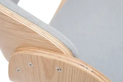 Miliboo Tabouret De Bar-Tabouret de bar design réglable en tissu gris clair et bois clair BENT