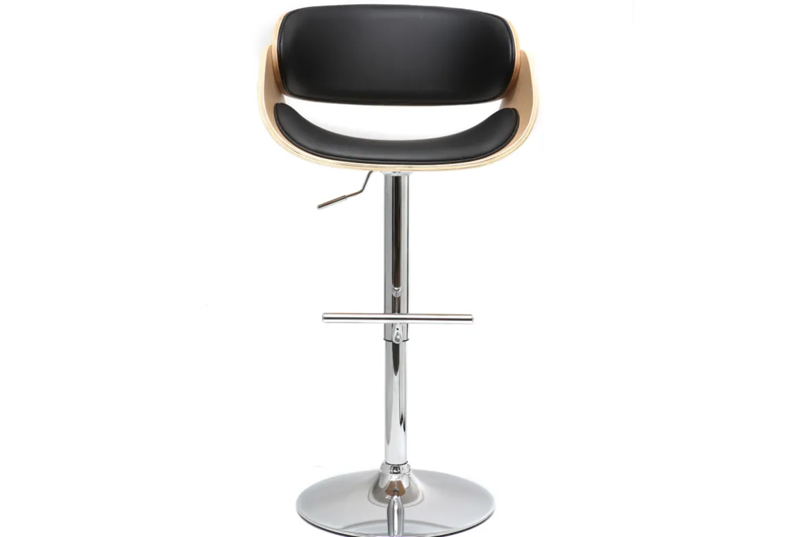 Miliboo Tabouret De Bar-Tabouret de bar design réglable noir et bois clair BENT