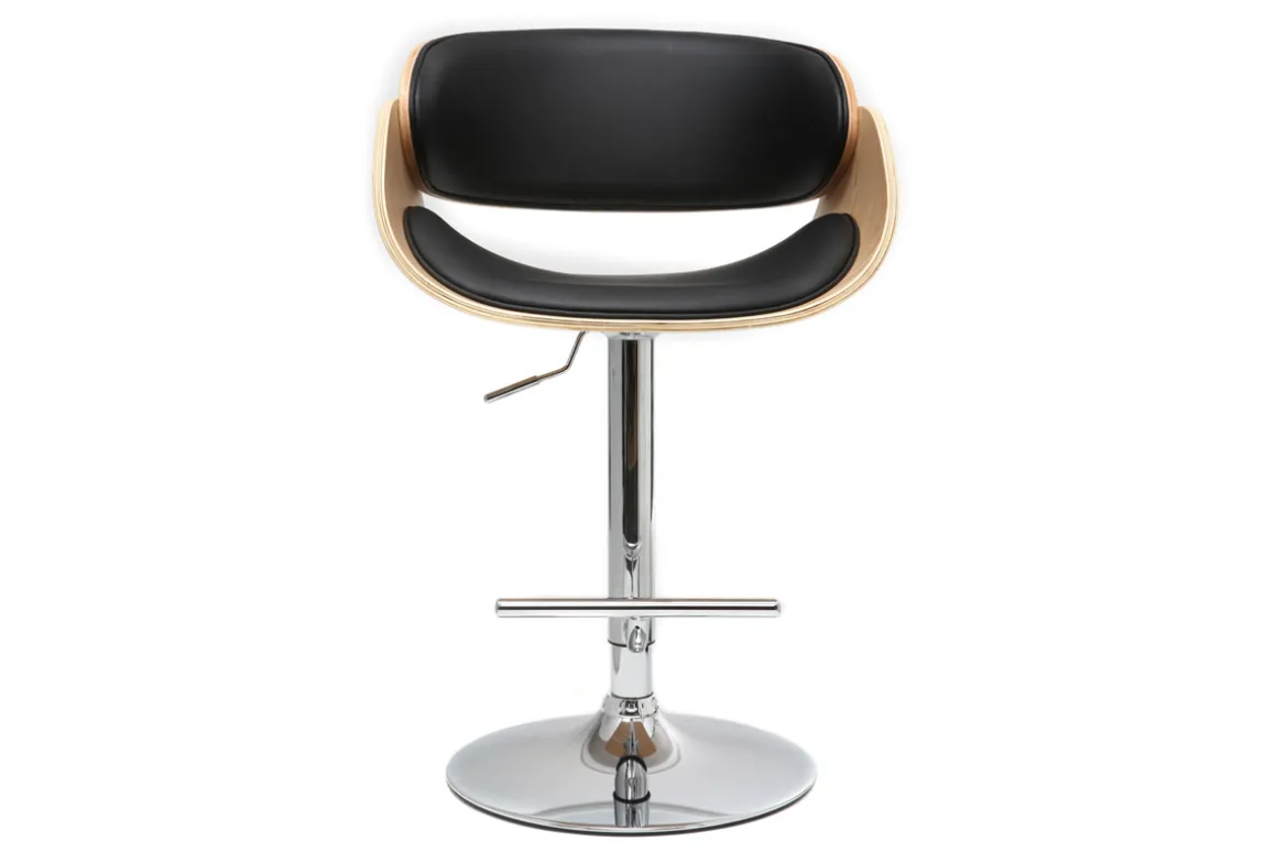 Miliboo Tabouret De Bar-Tabouret de bar design réglable noir et bois clair BENT