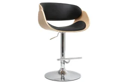 Miliboo Tabouret De Bar-Tabouret de bar design réglable noir et bois clair BENT