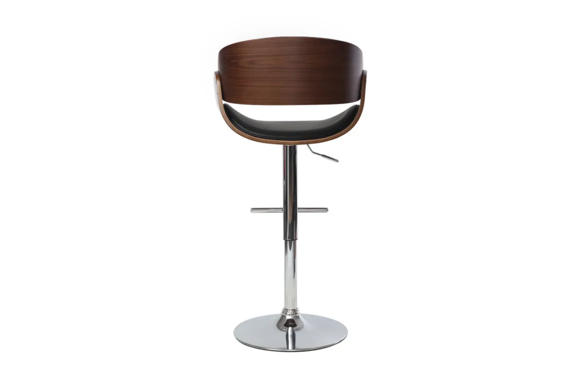Miliboo Tabouret De Bar-Tabouret de bar design réglable noir et bois foncé BENT