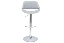 Miliboo Tabouret De Bar-Tabouret de bar design réglable pivotant 360° en tissu gris et bois clair CLASH