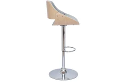 Miliboo Tabouret De Bar-Tabouret de bar design réglable pivotant 360° en tissu gris et bois clair CLASH