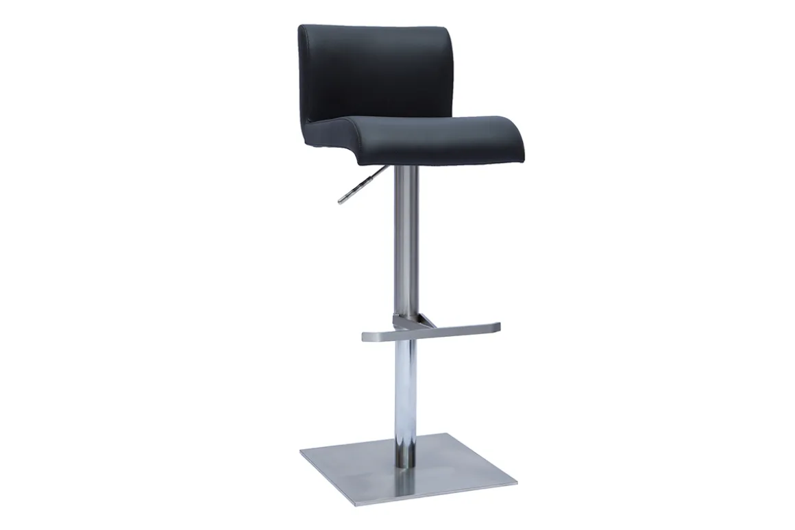 Miliboo Tabouret De Bar-Tabouret de bar design réglable noir et inox brossé SHEINA