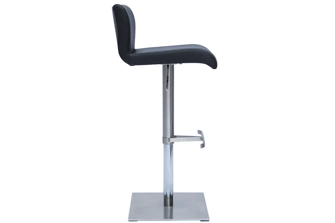 Miliboo Tabouret De Bar-Tabouret de bar design réglable noir et inox brossé SHEINA