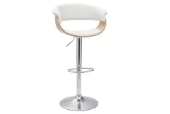 Miliboo Tabouret De Bar-Tabouret de bar design réglable blanc et bois clair OKTAV