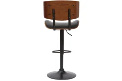 Miliboo Tabouret De Bar-Tabouret de bar design réglable pivotant 360° noir et bois foncé BASILE