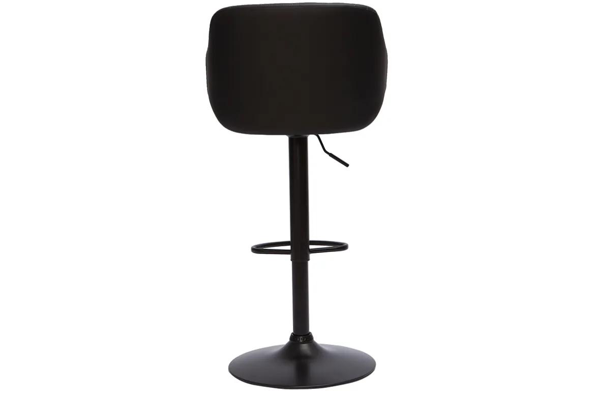 Miliboo Tabouret De Bar-Tabouret de bar design réglable pivotant 360° noir et bois foncé LUCIEN