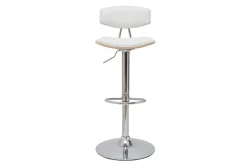 Miliboo Tabouret De Bar-Tabouret de bar design réglable blanc et bois clair VASCO
