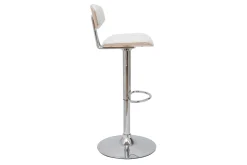Miliboo Tabouret De Bar-Tabouret de bar design réglable blanc et bois clair VASCO