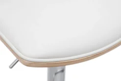 Miliboo Tabouret De Bar-Tabouret de bar design réglable blanc et bois clair VASCO