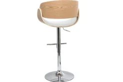 Miliboo Tabouret De Bar-Tabouret de bar design réglable blanc et bois clair BENT