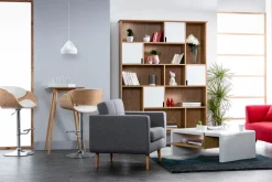 Miliboo Tabouret De Bar-Tabouret de bar design réglable blanc et bois clair BENT