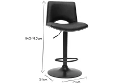 Miliboo Tabouret De Bar-Tabouret de bar design réglable noir et bois foncé PANACH
