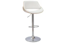 Miliboo Tabouret De Bar-Tabouret de bar design réglable pivotant 360° blanc et bois clair CLASH