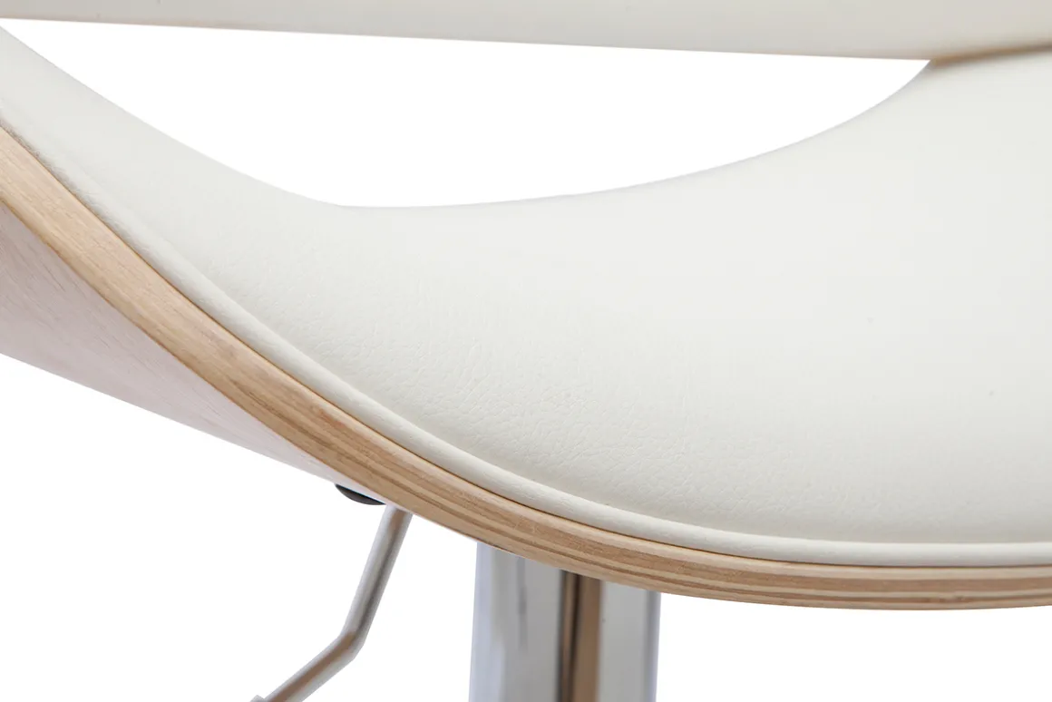 Miliboo Tabouret De Bar-Tabouret de bar design réglable pivotant 360° blanc et bois clair CLASH