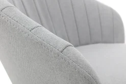 Miliboo Tabouret De Bar-Tabouret de bar design réglable et pivotant en tissu gris IZAAC