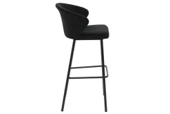 Miliboo Tabouret De Bar-Tabouret de bar design velours noir H78 cm DALLY