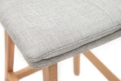 Miliboo Tabouret De Bar-Tabouret de bar en tissu gris perle et bois (lot de 2) JOAN