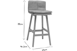 Miliboo Tabouret De Bar-Tabouret de bar en tissu effet velours texturé terracotta et bois (lot de 2) JOAN