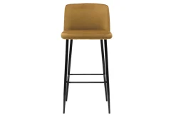 Miliboo Tabouret De Bar-Tabouret de bar fixe velours bronze et pied métal noir H78 MONTI