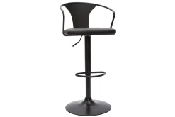 Miliboo Tabouret De Bar-Tabouret de bar industriel noir réglable pivotant 360° BECKETT