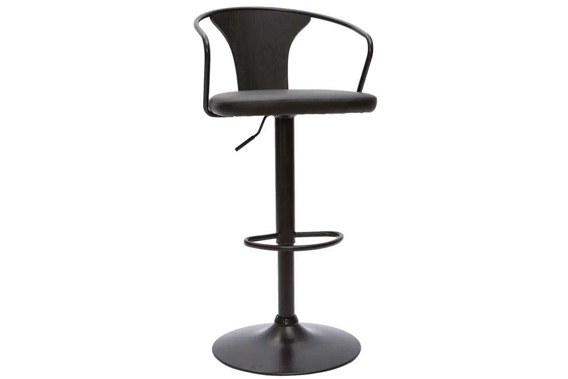 Miliboo Tabouret De Bar-Tabouret de bar industriel noir réglable pivotant 360° BECKETT