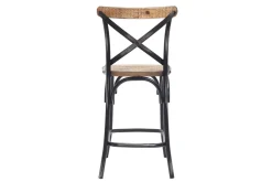 Miliboo Tabouret De Bar-Tabouret de bar industriel en bois et métal vieilli noir 65 cm JAKE