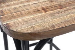 Miliboo Tabouret De Bar-Tabouret de bar industriel en bois et métal vieilli noir 65 cm JAKE