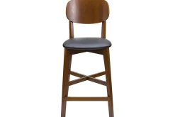 Miliboo Tabouret De Bar-Tabouret de bar noyer et assise noire H65 cm LUCIA